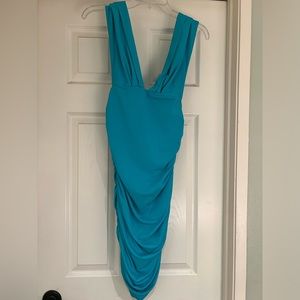 Fashion Nova turquoise dress size L. Runs small
